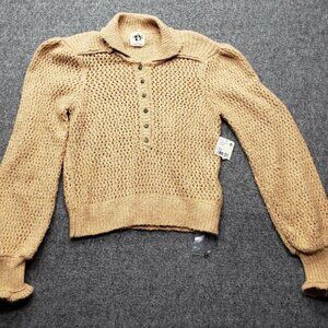 Free People Care FP Snowdrift Pullover Sweater Camel Heather XS NWT $138 Soft